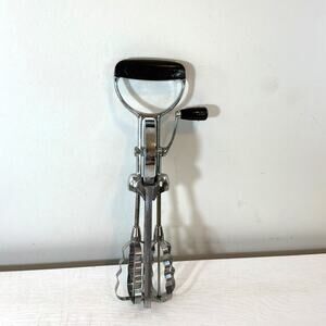 Vintage Flint Ekco Best Hand Crank Egg Beater Stainless Steel Mixer